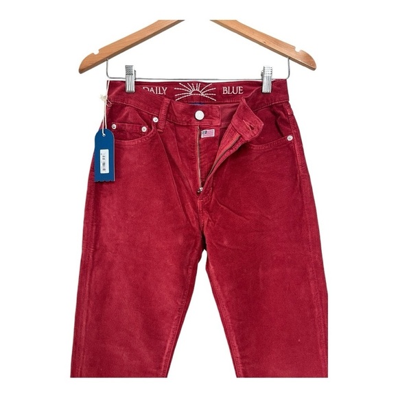 Daily Blue by Adriano Goldschmied Burgundy Corduroy Velvet Pants Size 26 Swing - Picture 11 of 16